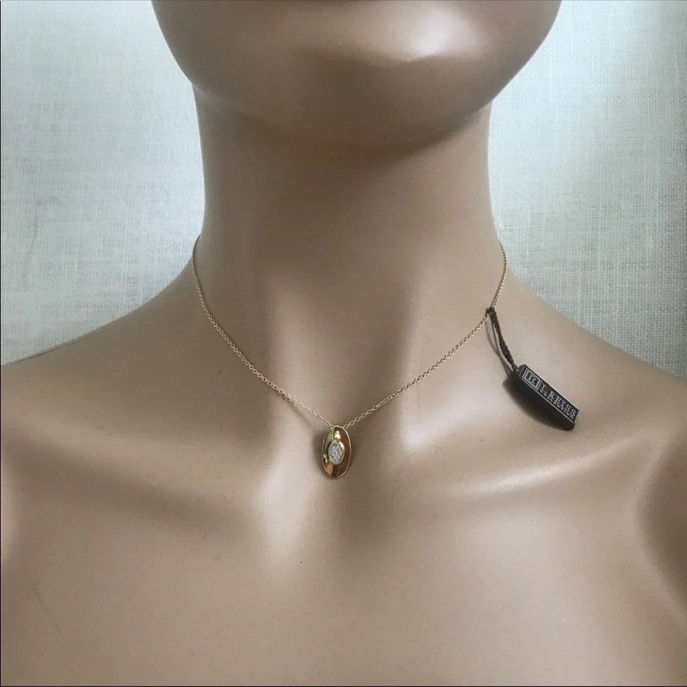 New I. Reiss 14K gold and diamond pendant necklace